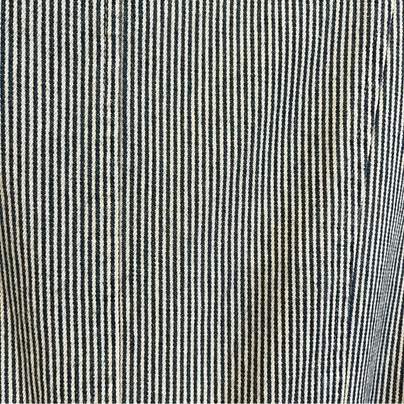R blue and white stripe cotton denim chambray military jacket size 4 - Picture 12 of 12